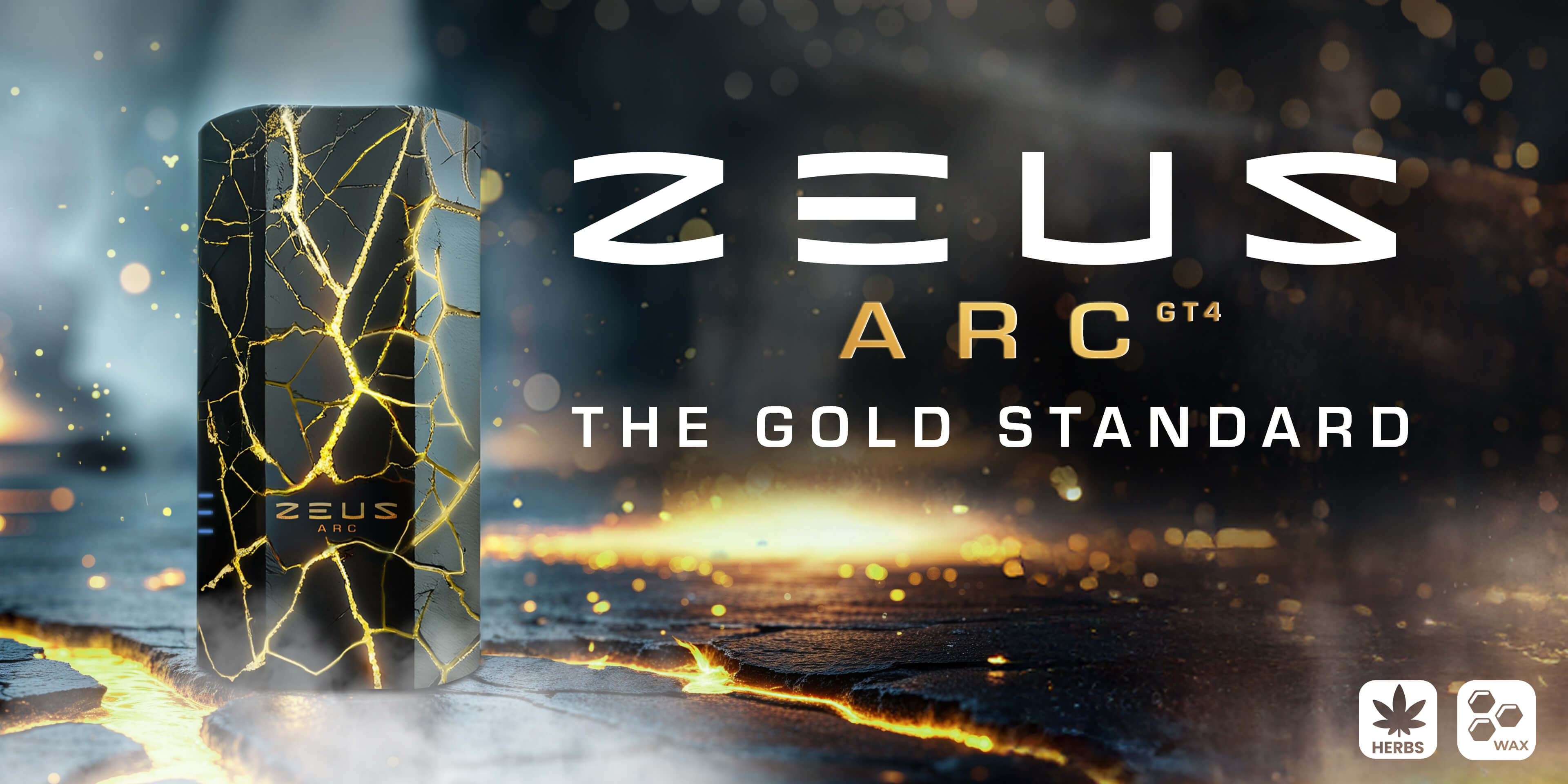 A group of friends cheers at a party with their Zeus Arc GTS devices.